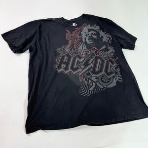 Liquid Blue Shirt Mens XXL Black Short-Sleeve Black Ice AC/DC Crew Neck Tee Meta